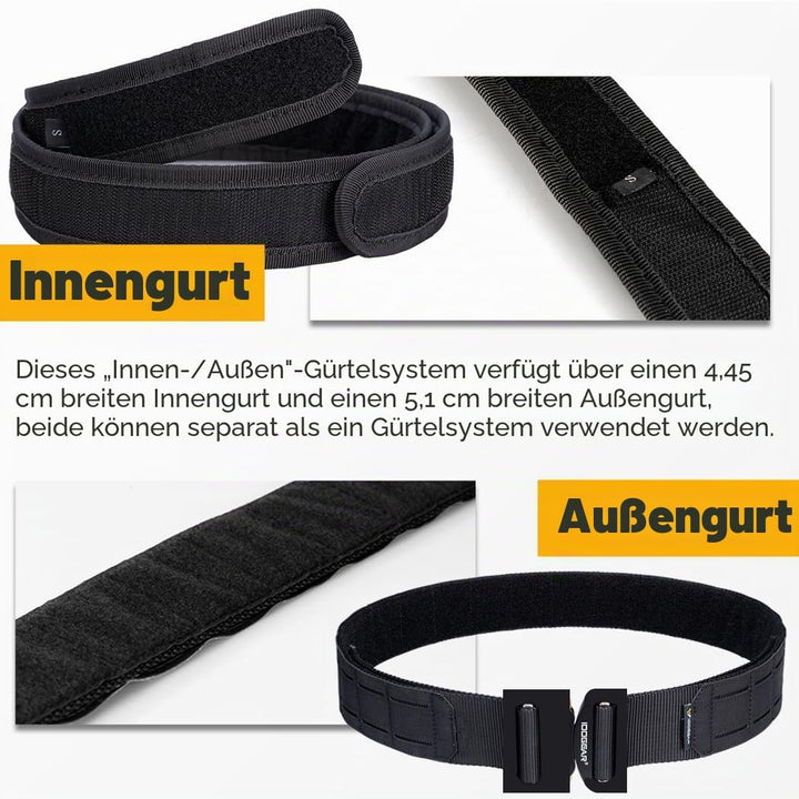 IDOGEAR Taktischer Gürtel Molle 2 Zoll Kampfgürtel mit 1,75 Zoll Innengurt Schnellverschluss Hochlei
