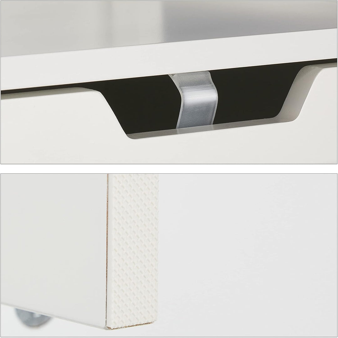 Relaxdays Badezimmerschrank, Landhausstil, HBT: 90 x 30 x 30 cm, 2 Schubladen, 1 Ablage, freistehend