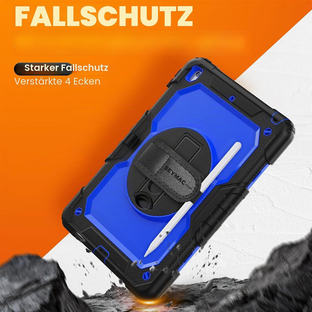 SEYMAC stock Hülle für iPad 9./8./7. Generation 10,2 Zoll 2021/2020/2019, Stossfeste Hülle mit Displ