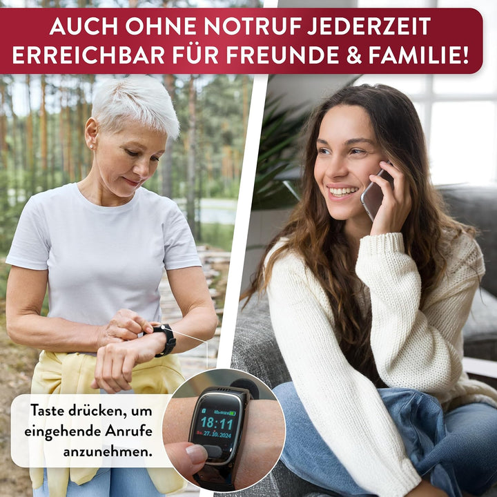 tellimed Solino PRO 4G GPS Senioren Notruf Uhr mit Telefonfunktion, SIM Slot & ohne ABO - Einfache B