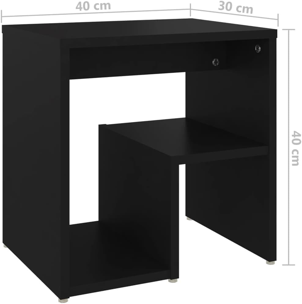 vidaXL Nachttisch mit Regal Nachtschrank Nachtkonsole Nachtkommode Schlafzimmer Schrank Kommode Beis