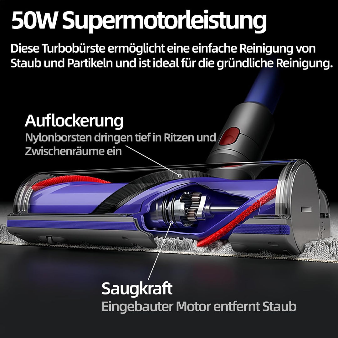 Elektrische Bodendüse Kompatibel mit Dyson V7 V8 V10 V11 V15 Staubsauger, Turbobürste mit Direktantr
