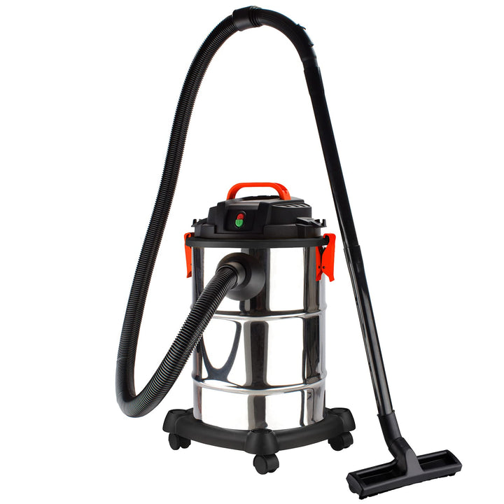 Grafner XXL Edelstahl Nass- und Trockensauger 1200 Watt, 30 Liter, incl. Vliesfilter, Saugrohr, Bode