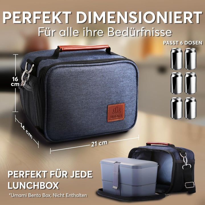 Umami Premium Kühltasche Klein, Lunchbag für Arbeit, Reisen, Büro, Picknick, Mini-Lunchbag Isoliert,