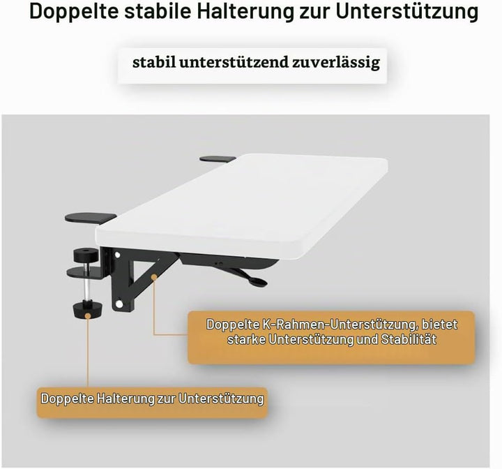 HONJIE Computer-Schreibtisch-Verlängerungsplatte, geeignet für Büroschreibtische, stabile Mausarmstü