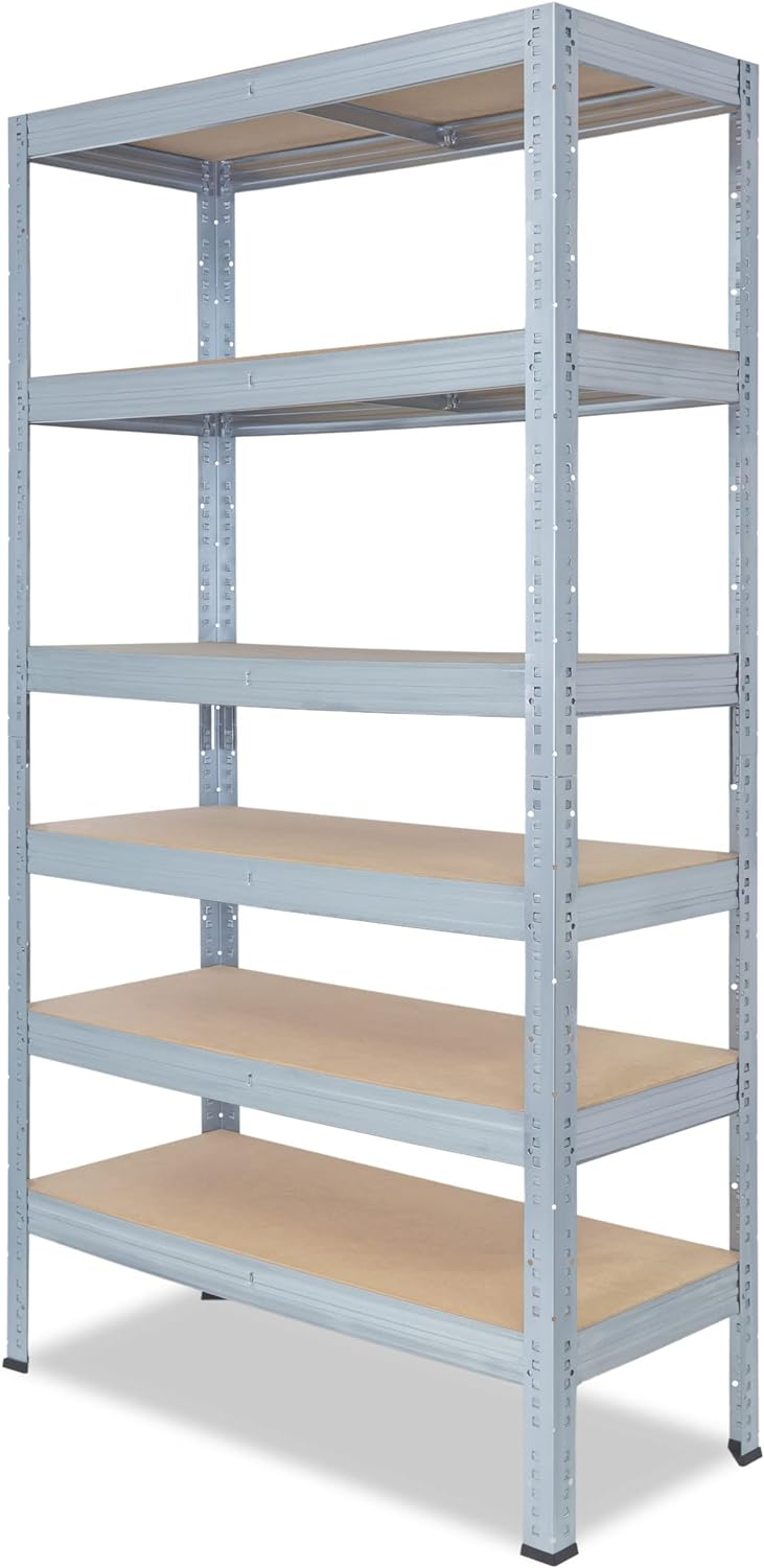 shelfplaza® 180x60x40cm Profi Schwerlastregal verzinkt/Metallregal mit 6 Böden à 166kg Tragkraft/Kel