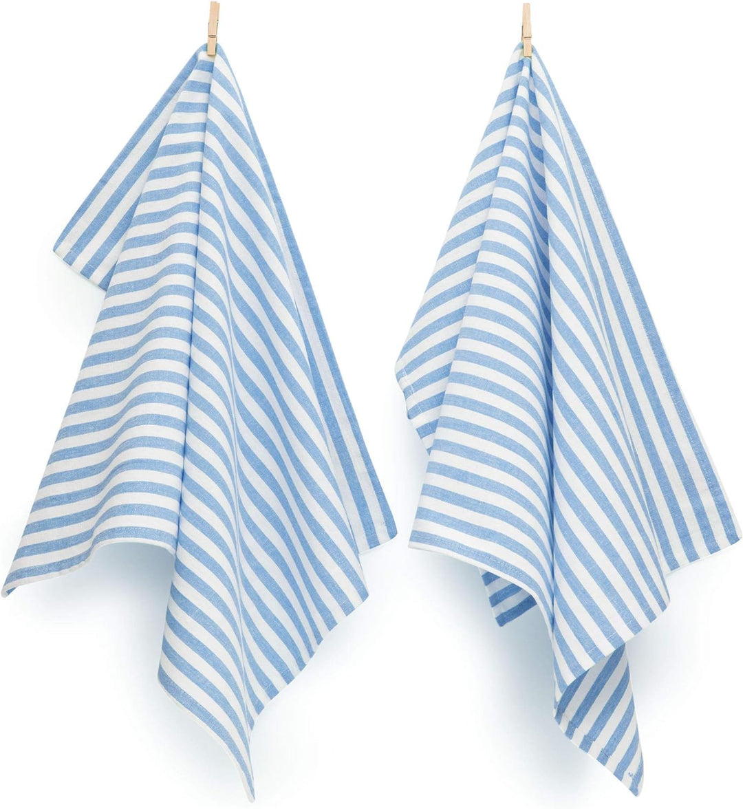 FILU Geschirrhandtücher 8er Pack Hellblau / Weiss gestreift (Farbe und Design wählbar) 45 x 70 cm -