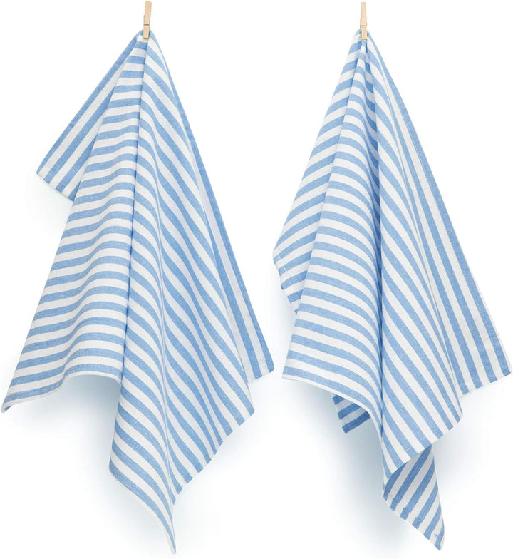 FILU Geschirrhandtücher 8er Pack Hellblau / Weiss gestreift (Farbe und Design wählbar) 45 x 70 cm -