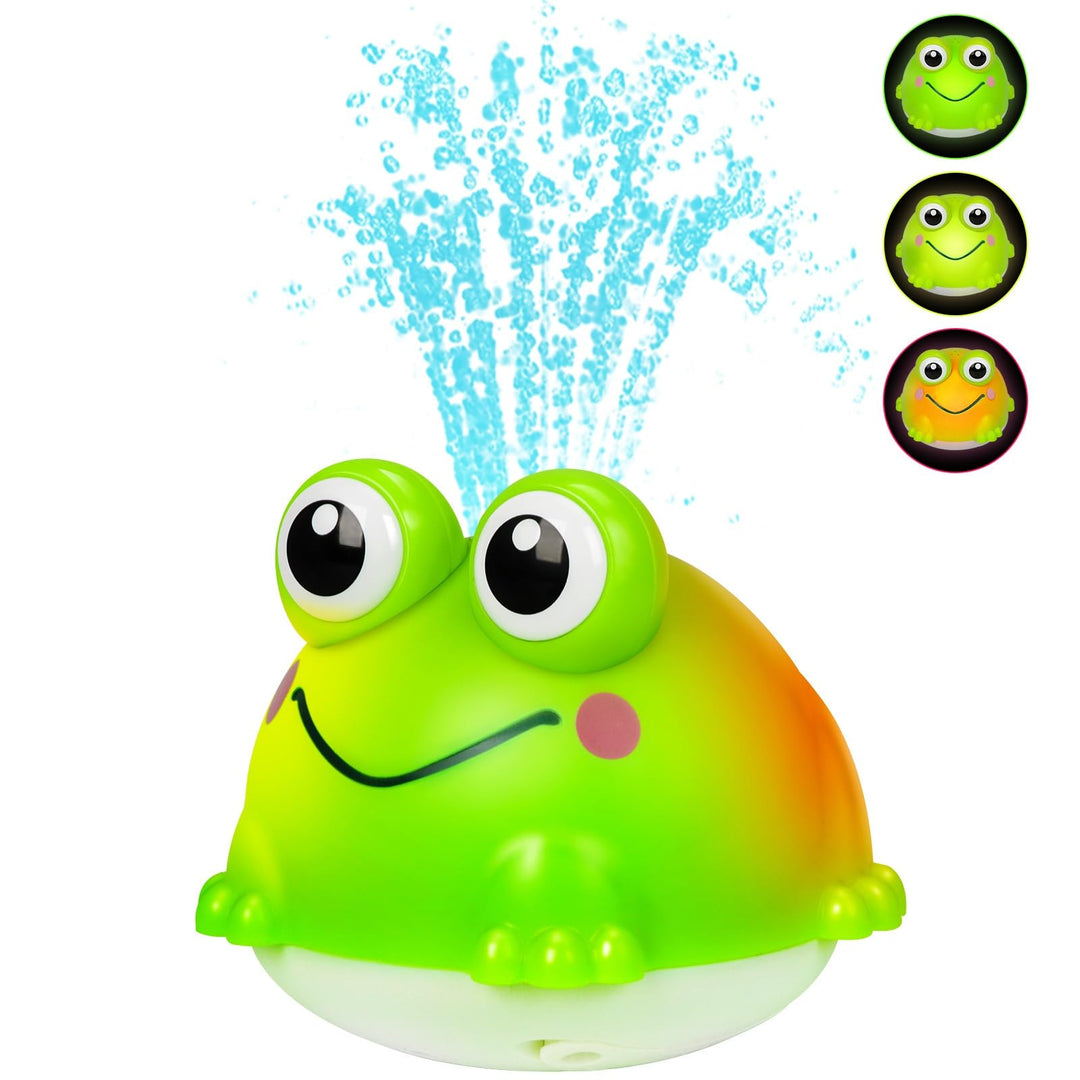 Badewannenspielzeug, Baby Badespielzeug mit LED Licht, Frosch Spray Wasserspielzeug, Badewanne Pool