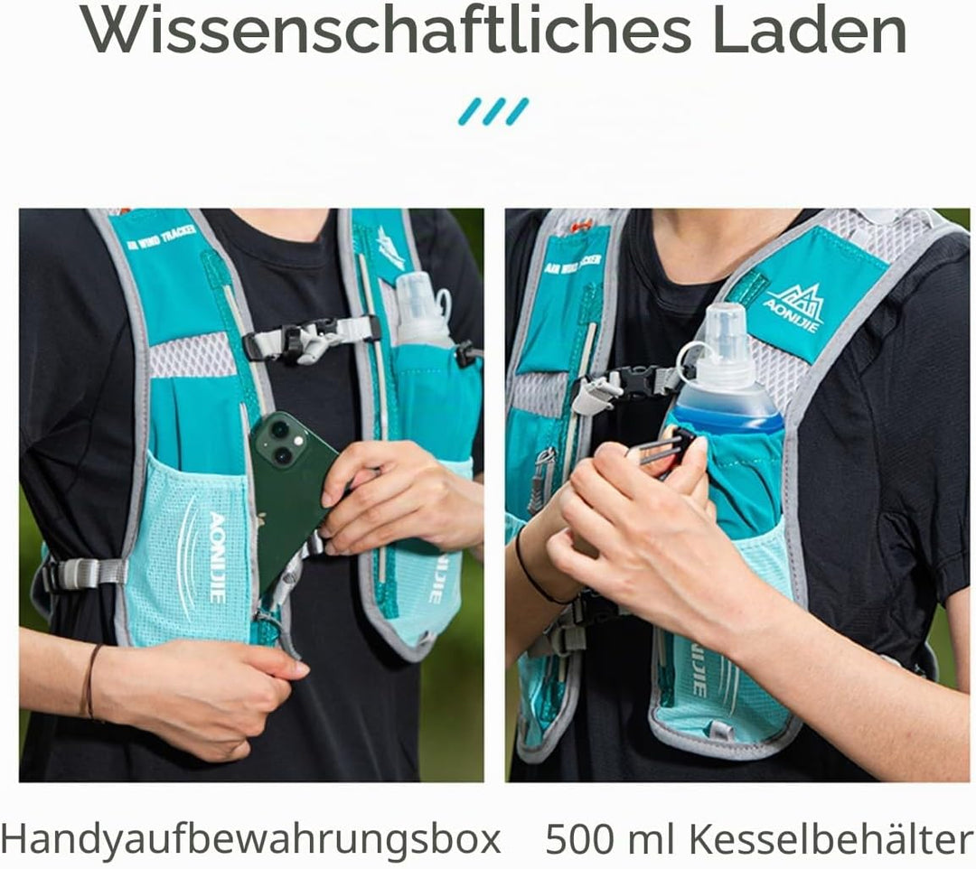 5L Ultraleicht Trinkrucksack Trail Rucksack Trinkweste, Hydration Pack Fahrradrucksack für Laufen, C