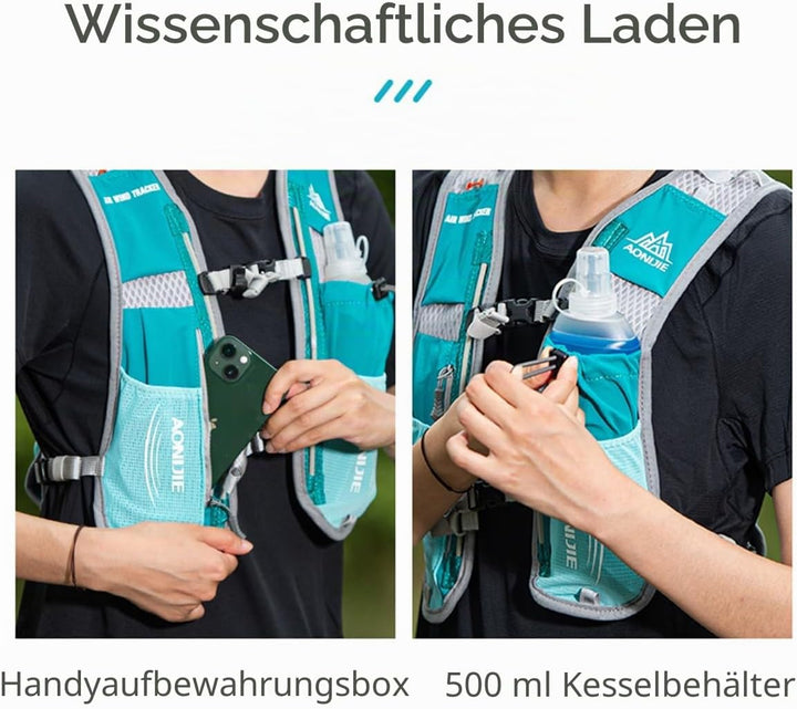 5L Ultraleicht Trinkrucksack Trail Rucksack Trinkweste, Hydration Pack Fahrradrucksack für Laufen, C