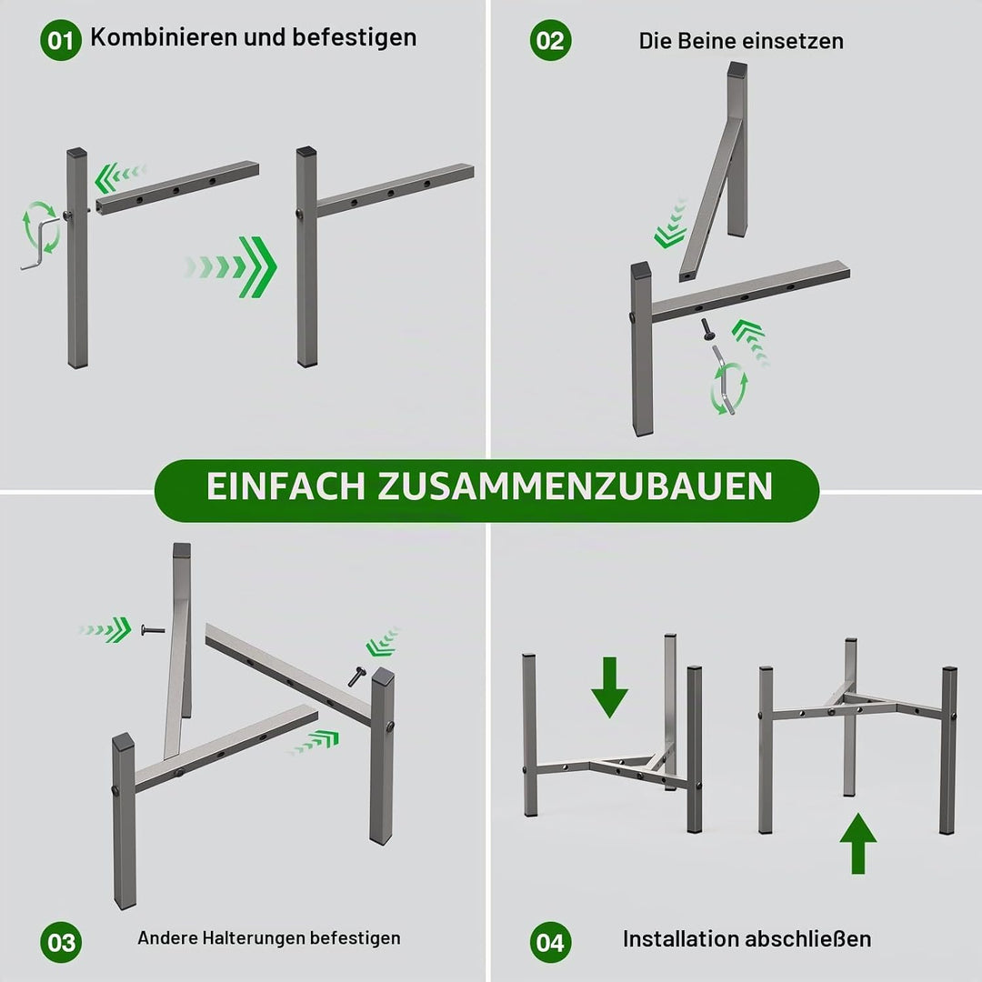 Pflanzenstände für Innen und Aussen, 2 verstellbare Metallregale, Pflanzenständer aus Eisen, für Töp