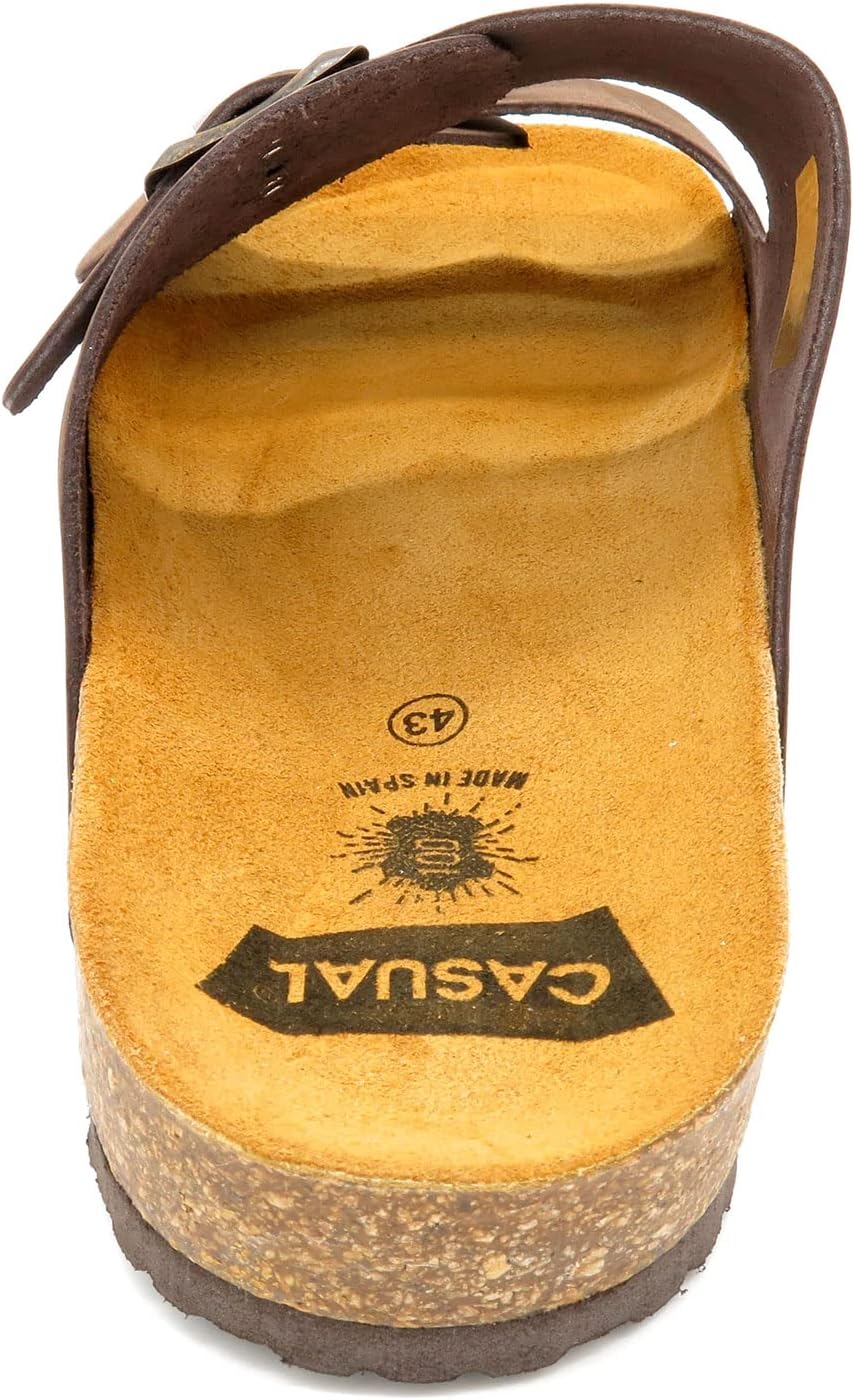 Casual Herren Pantoletten Nubuk Leder Sandalen Korksohle &amp; Echtleder Fussbett 39-47 42 EU Gaucho, 42