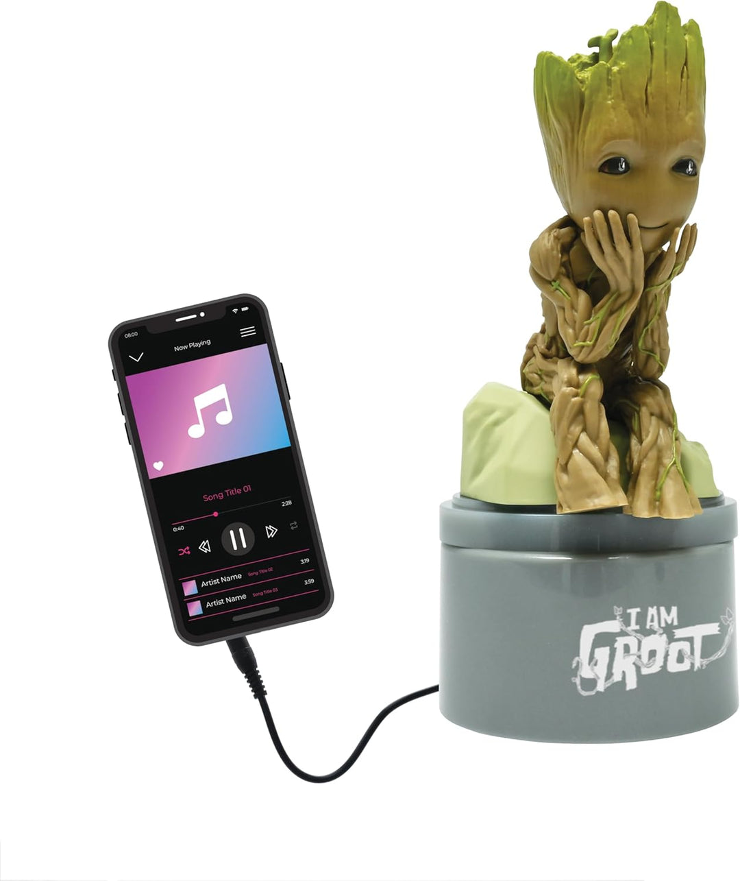 Lexibook, Marvel Guardians of The Galaxy, Groot Nachtlicht mit Lautsprecher für Kinderzimmer, weiche
