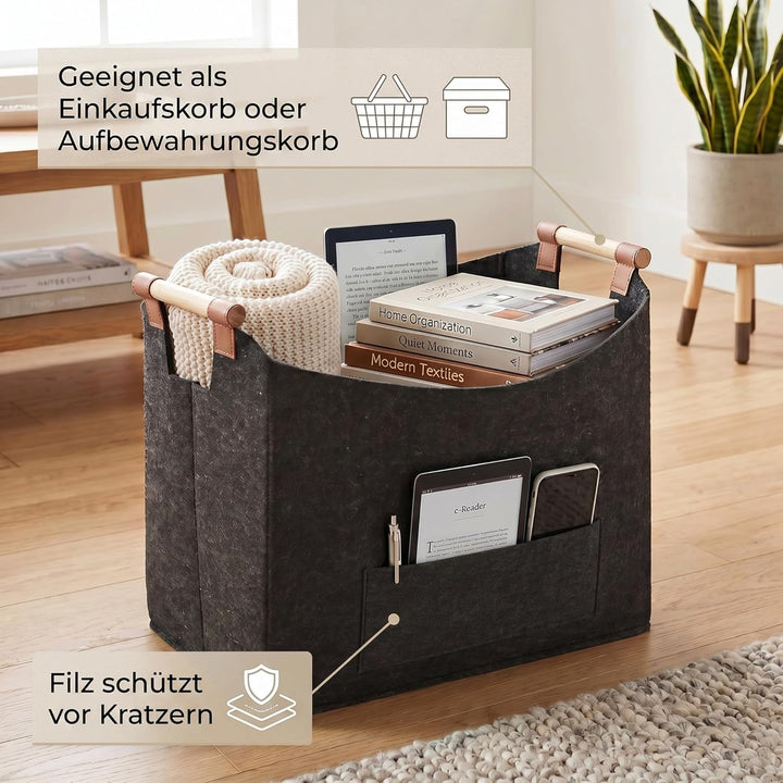 GILDE Holzkorb für Kaminholz gross Kaminholztasche Brennholzkorb aus robustem Filz – Kaminholzkorb–