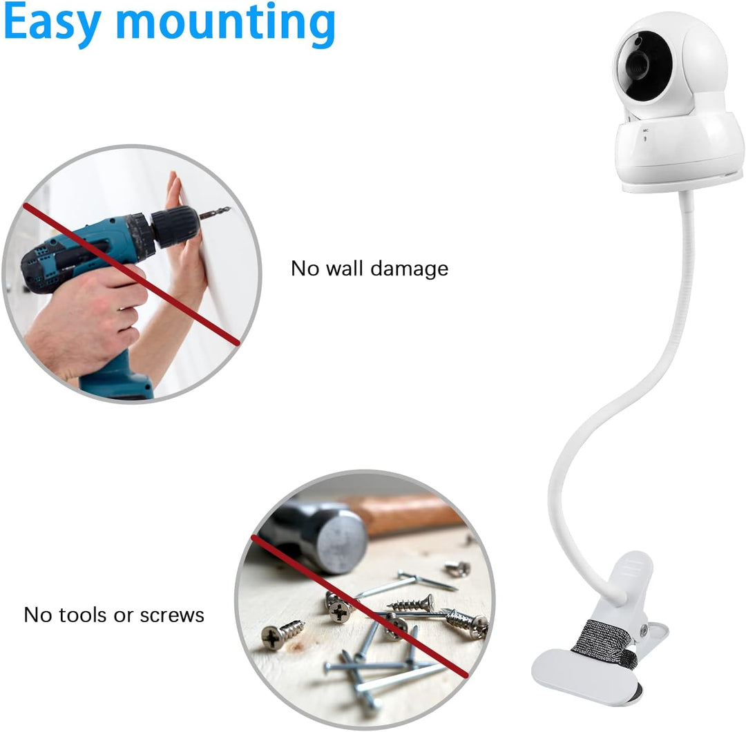 HOLACA Flexible Clip-Halterung kompatibel mit VTech VM923/924Babyphone ohne Werkzeug oder Wandbeschä