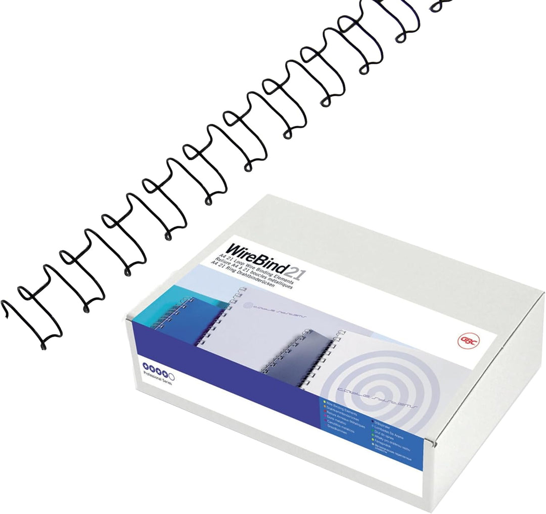 GBC MultiBind Drahtbinderücken, 12mm, silber, 100 Stück silber 12mm, silber 12mm