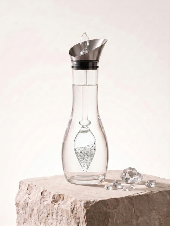 VitaJuwel Diamonds Edelsteinwasserset für Zuhause (Karaffe Era & Phiole) mit echten Diamantsplittern
