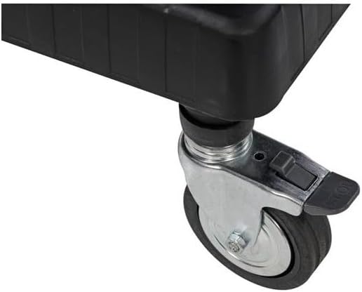 Art Plast D+75373 Rollwagen aus Polypropylen, Sheel, Schwarz, 750 x 375 x 920 mm