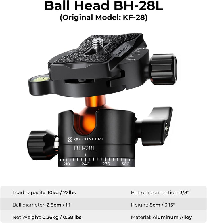K&F Concept K254A1(SA254M1) Kamera Stativ, kompaktes Stativ 158cm für Spiegelreflexkamera, DSLR Trip