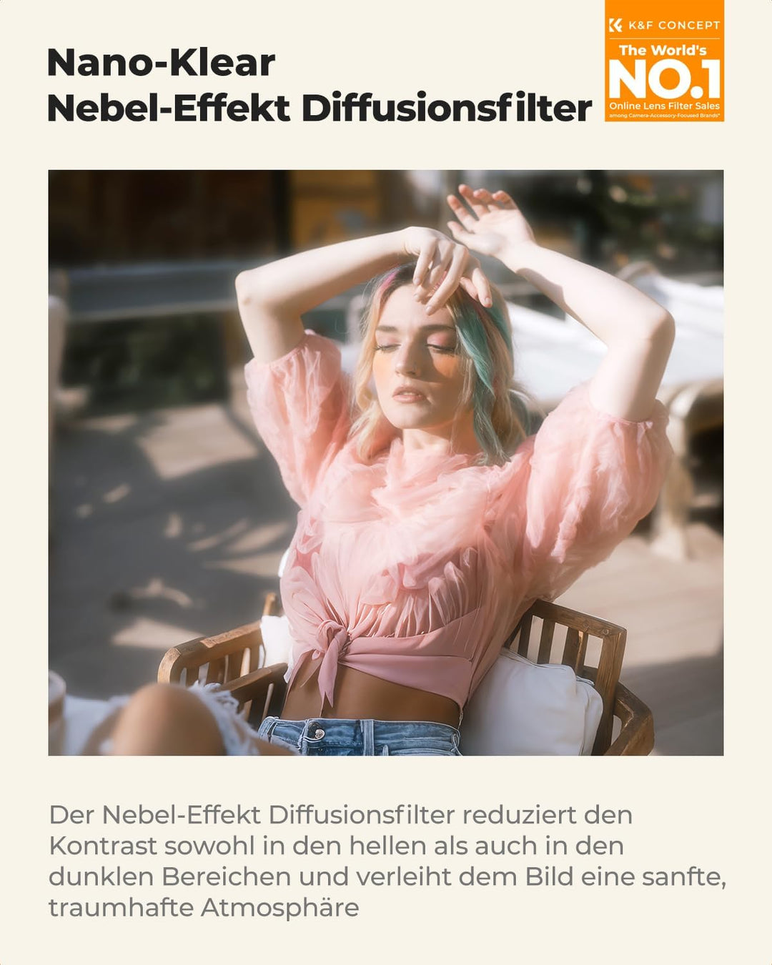 K&amp;F Concept Nano-K Serie Nebel-Effekt Diffusionsfilter 67mm Mist Filter für Landschafts- und Porträt