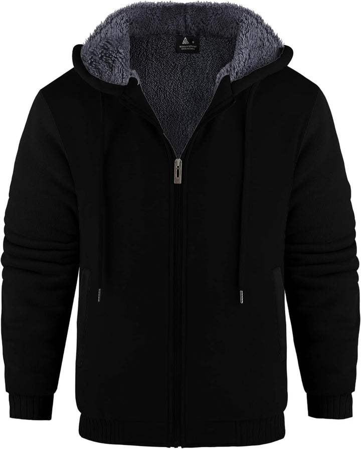 SwissWell Herren Fleecejacke Full Zip Kapuzenjacke Winter Sweatjacke mit Kapuze Gefütterte Hoodie Mä