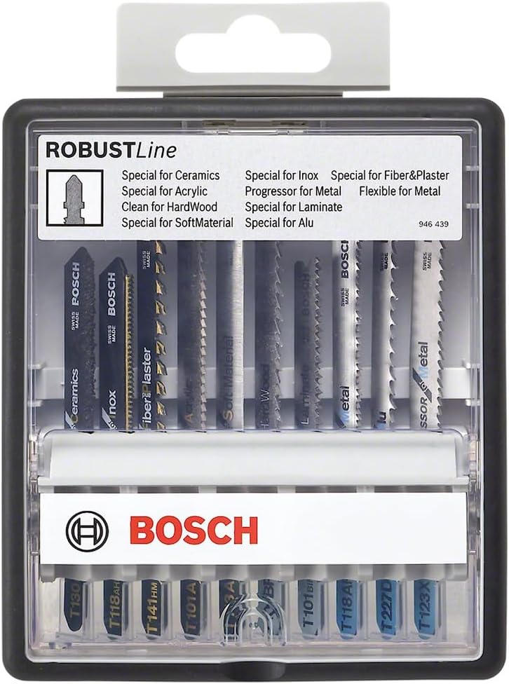 Bosch Professional 2607010574 Stichsägeblatt ROBUSTLINE 10er Spezial Set, T-Schaft