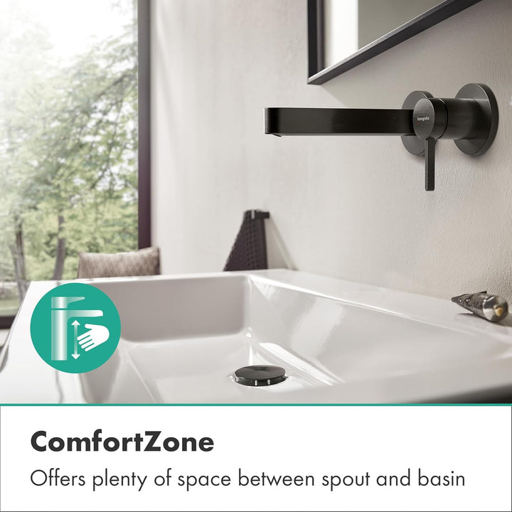 hansgrohe Finoris - Waschtischarmatur Unterputz für Wandmontage mit Ablauf, Wasserhahn Bad mit Ausla
