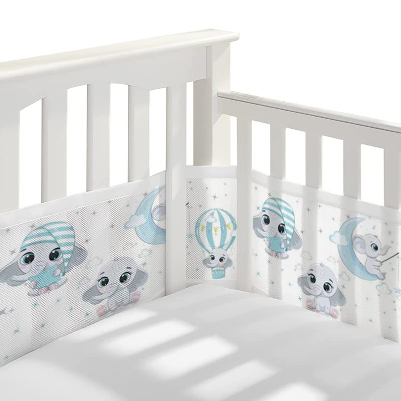 Bettumrandung Babybett,Baby Nestchen Bettumrandung,Kopfumrandung Babybett,Atmungsaktive Krippenumran