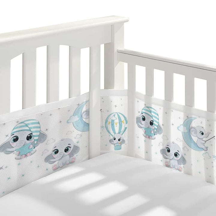 Bettumrandung Babybett,Baby Nestchen Bettumrandung,Kopfumrandung Babybett,Atmungsaktive Krippenumran