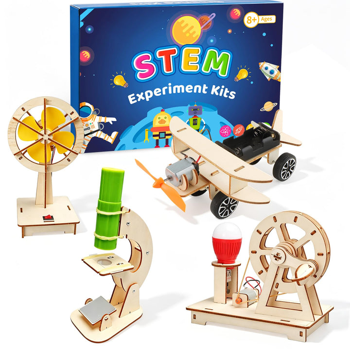 4 Stück Experimente für Kinder Elektronik Baukasten DIY STEM Spielzeug, 4 Stück