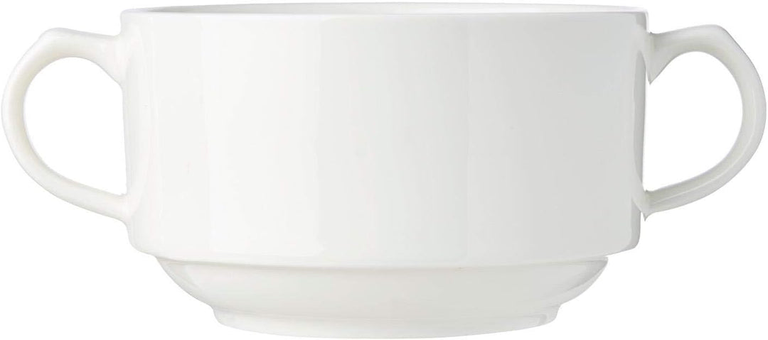 Wilmax Wl-991230/A Suppentassen aus weissem Porzellan, 350 ml, 10,5 cm, spülmaschinenfest, leicht zu