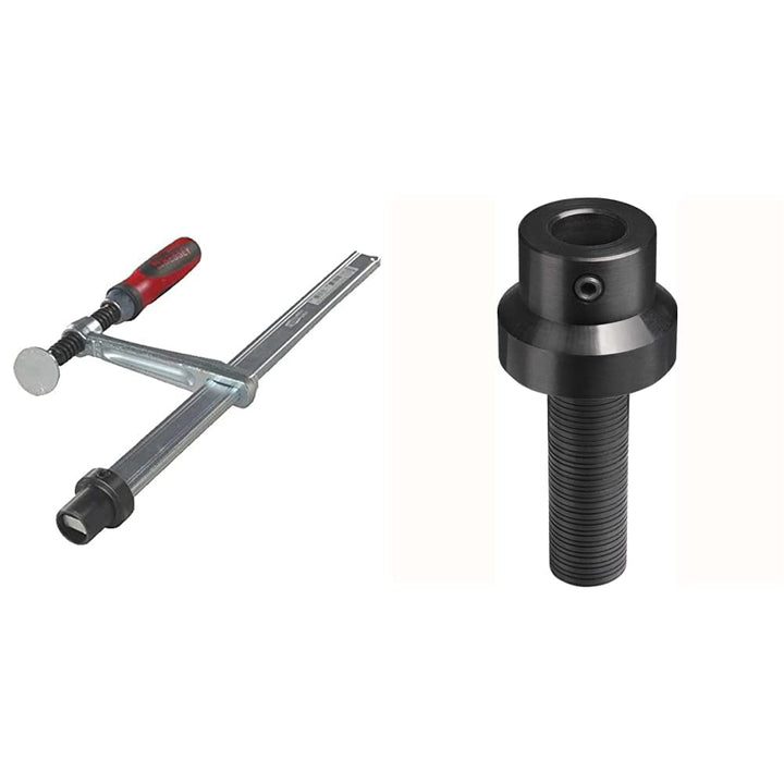 Bessey Spannelement mit fixer Ausladung TW16 200/100 (2K-Kunststoffgriff) & Werkbank-Adapter TW16AW1