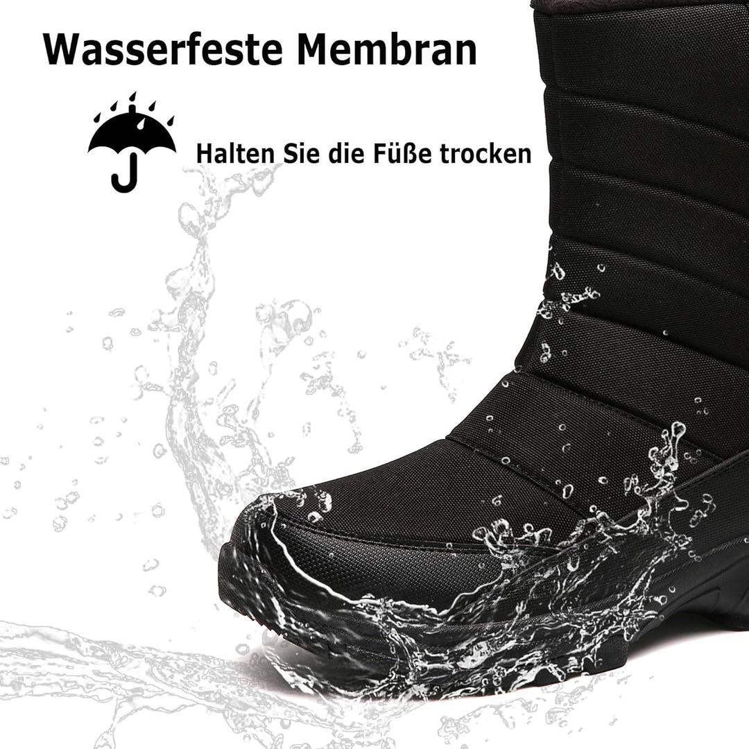 TLOLA Winterstiefel Herren Wasserdicht Warm Gefüttert Schneestiefel Leicht Wanderschuhe Trekkingschu