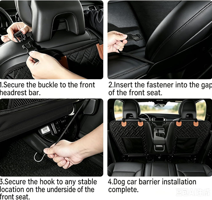 Hunde Auto Barriere, Hunde Netz für Auto Divider, Haustier Barriere mit 2 Mesh Organizer, Universal
