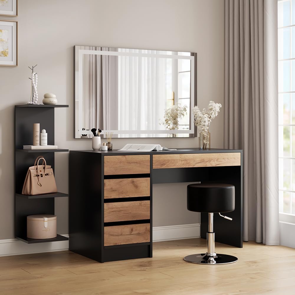 Vicco Wandregal Paolo, Schwarz, 30 x 95 cm Schwarz 95 cm, Einzel, Schwarz 95 cm, Einzel
