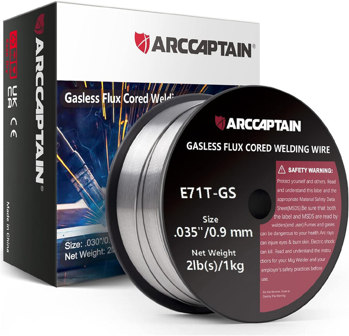 ARCCAPTAIN Fülldraht 0,9mm 1KG E71T-GS MIG Schweissdraht für Schweissgerät ohne Gas MIG/MAG FLUX Sch