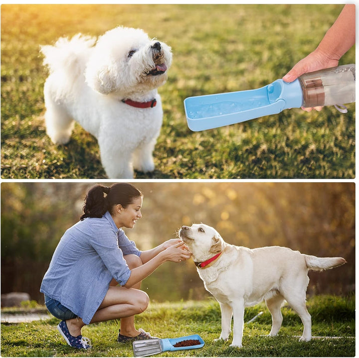 Trinkflasche Hunde für Unterwegs, 180° Faltbare Hunde Haustier Wasserflaschen, Hundetrinkflasche für