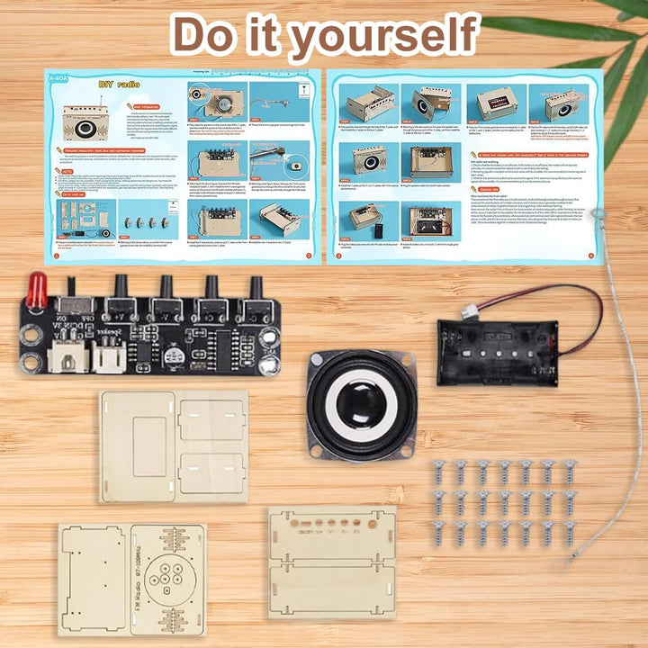 Radio Bausatz, DIY Set Holz Radio, Holz Experimente Wissenschaft für Kinder, Lautsprecher Bausatz mi