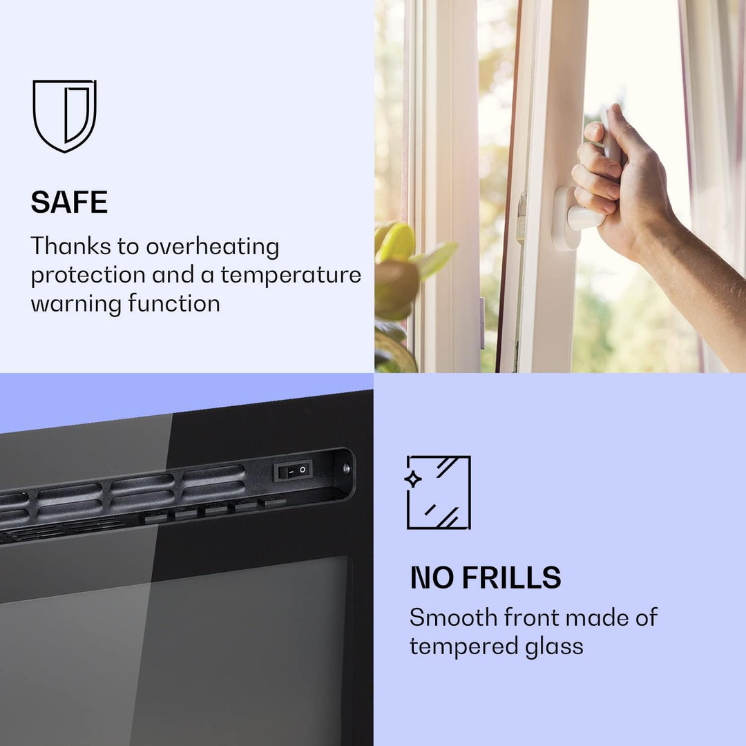 Klarstein Elektrokamin, Elektro Heizungen für Wohnzimmer & Innenräume, Elektrischer Kamin mit LED Fl