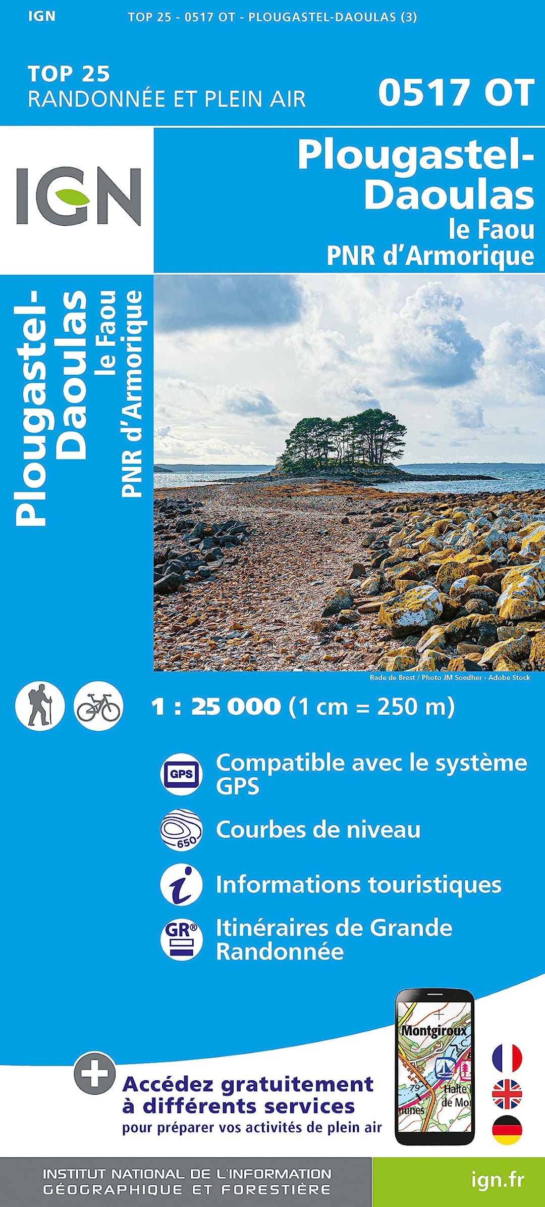 0517OT Plougastel Daoula le Faou (TOP 25), Karte