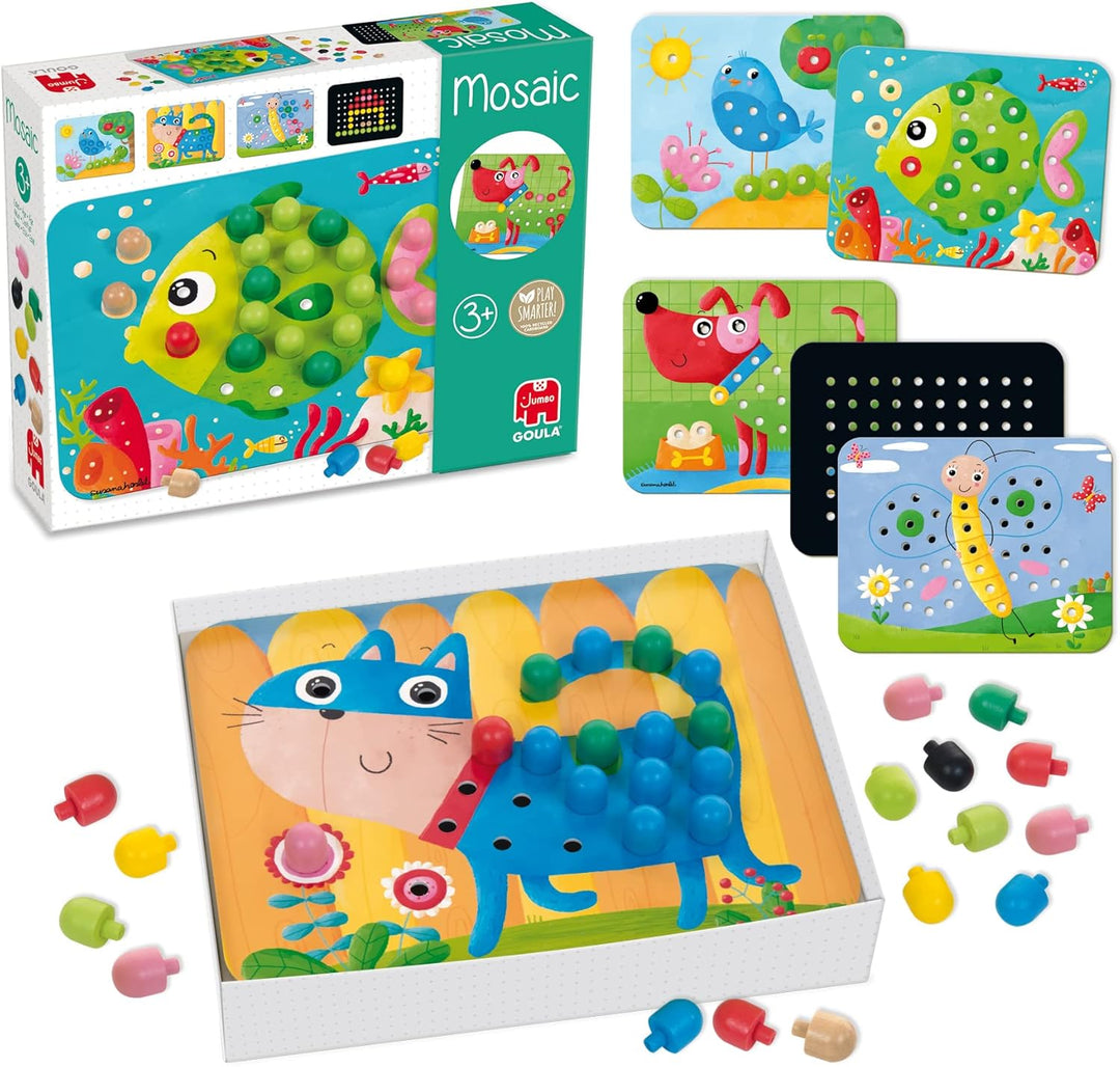 Jumbo Spiele D53136 - GOULA Mosaik Spiel Holzspielzeug für Kleinkinder, Ab 3 Jahren