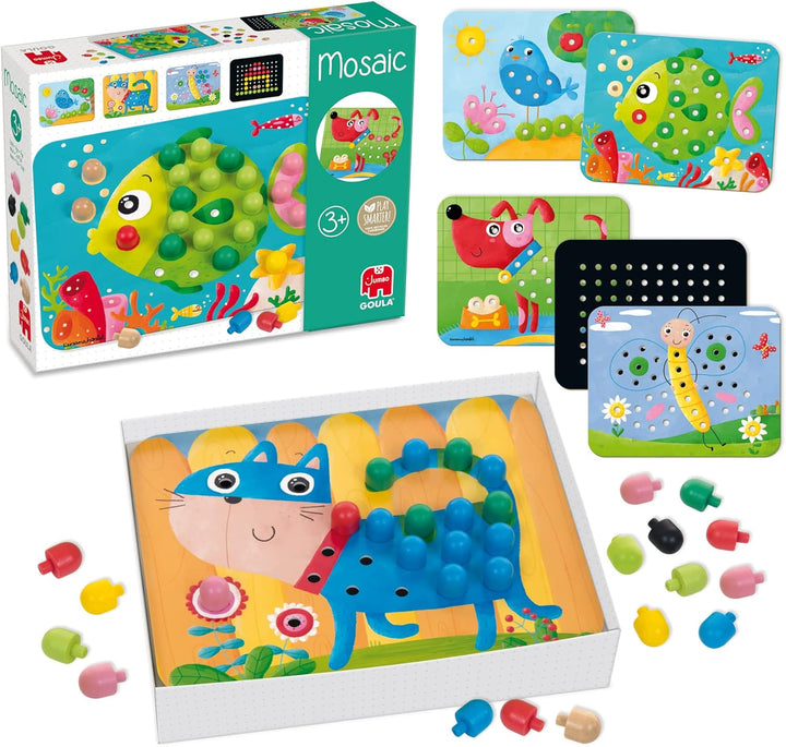 Jumbo Spiele D53136 - GOULA Mosaik Spiel Holzspielzeug für Kleinkinder, Ab 3 Jahren