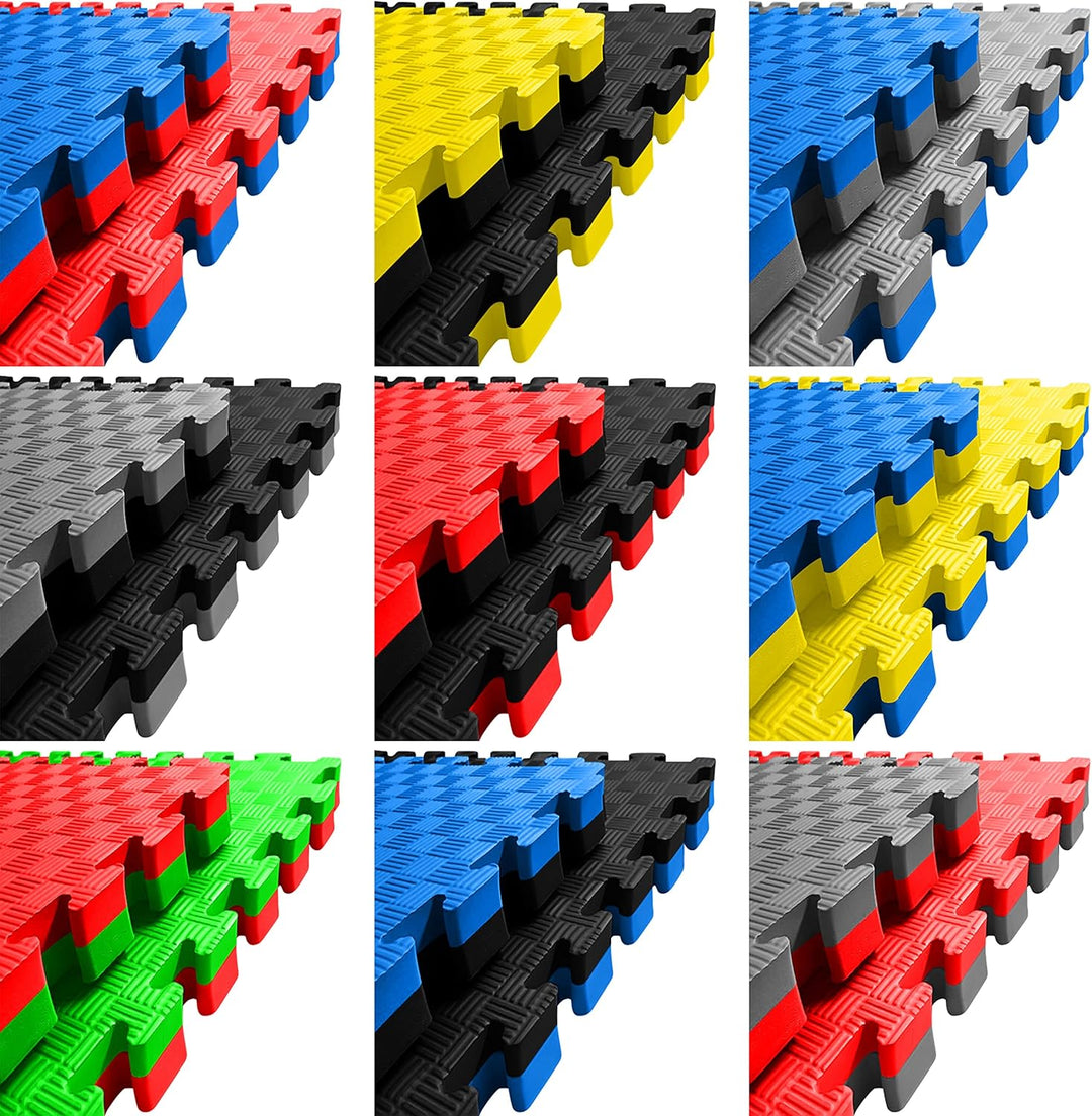 Sportmatte -FiveStripe- 1x1m Kampfsportmatte, EVA Kampfsportmatten 4 cm blau/grau, 4 cm blau/grau