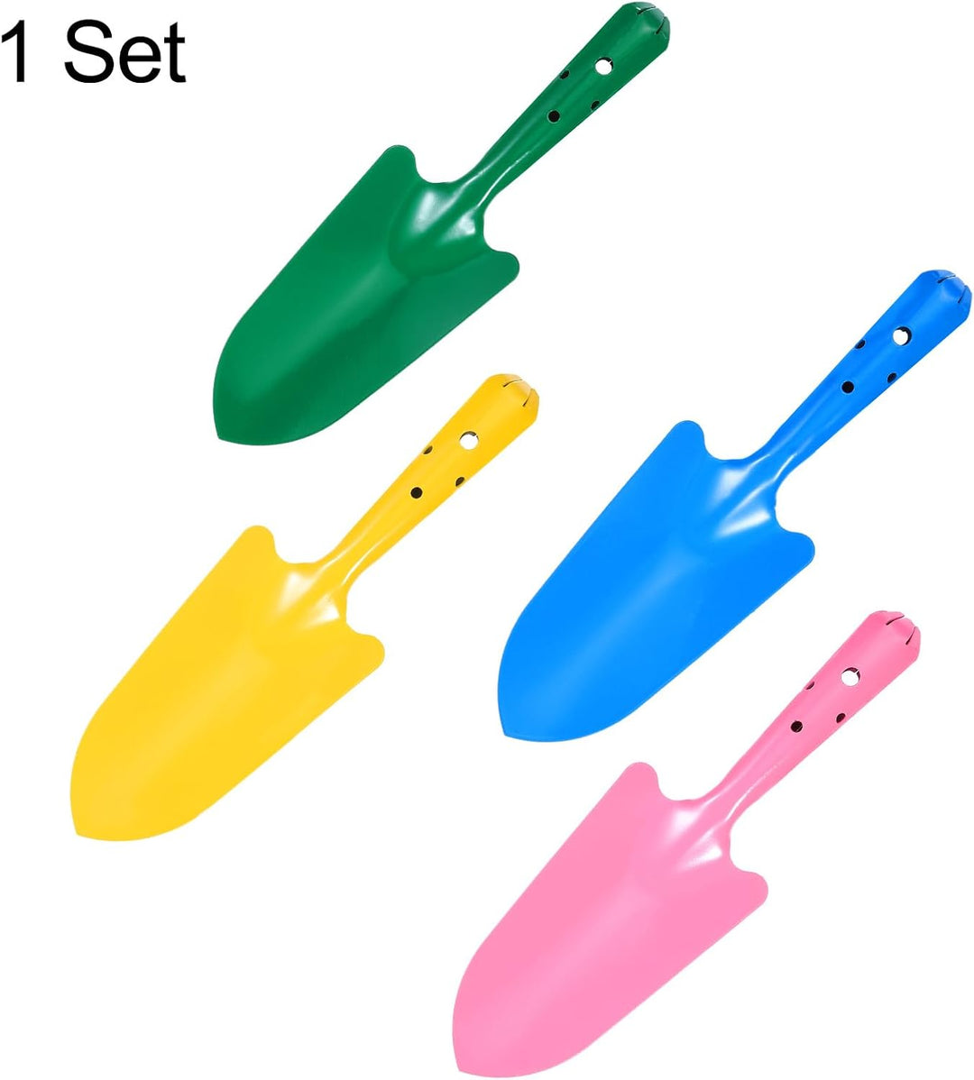 QUARKZMAN 4 Stück Mini Bunte Metall Handschaufel 11" x 3" Grabkellen Set Umpflanzen Gartengeräte Für