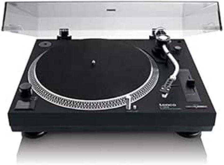 Lenco Plattenspieler (Black L-3808) Direkter Antrieb mit USB-Vorverstärker-Ausgang