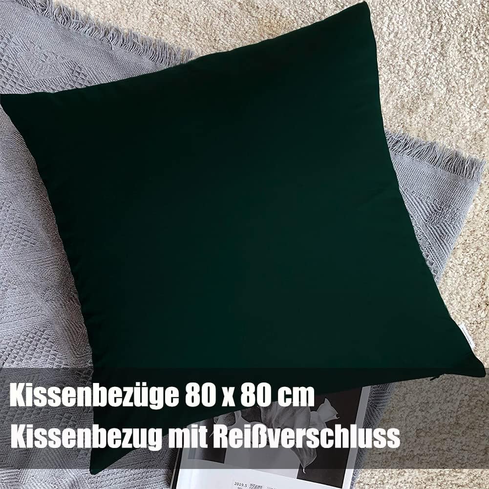 Soifox bettwäsche Dunkelgrün 135x200 - bettwäsche-Sets aus Mikrofaser bügelfrei &amp; knitterfrei mit Re