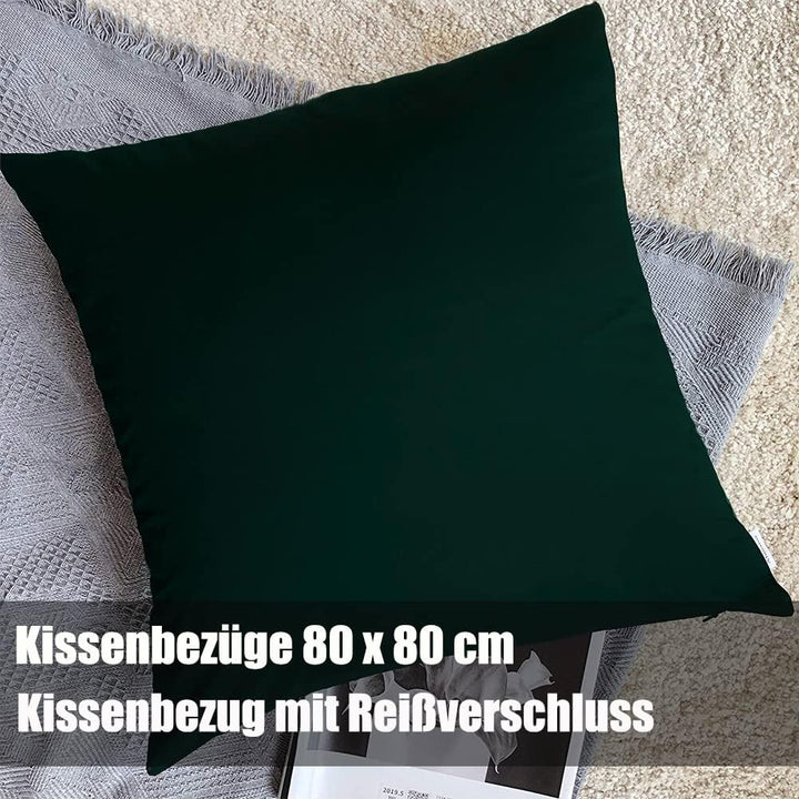 Soifox bettwäsche Dunkelgrün 135x200 - bettwäsche-Sets aus Mikrofaser bügelfrei &amp; knitterfrei mit Re