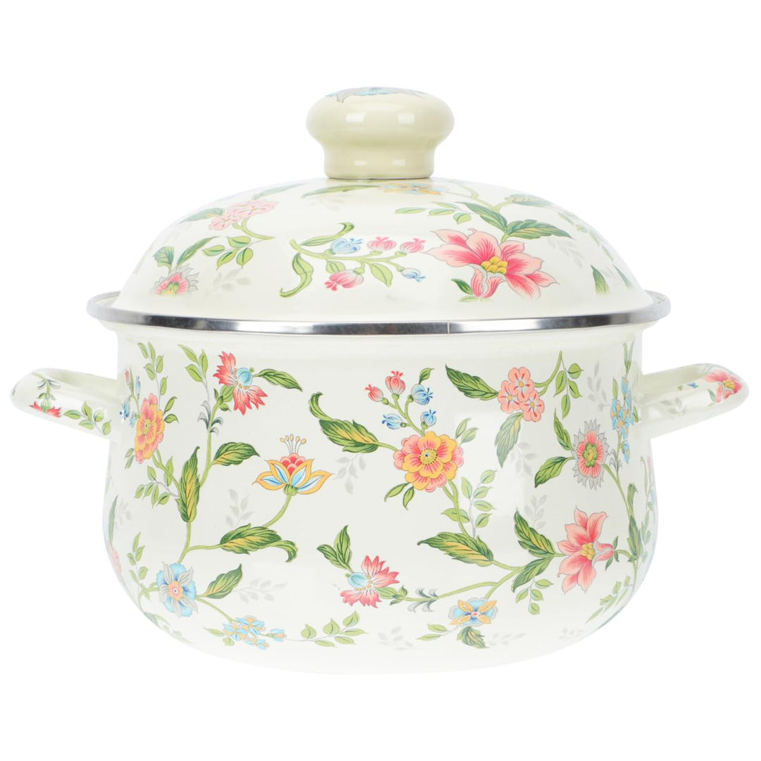 Enamel Suppentopf Retro Kochtopf 1 Stück für Induktion und Gas Praktisch Stew Pot Mit Komfortablem G