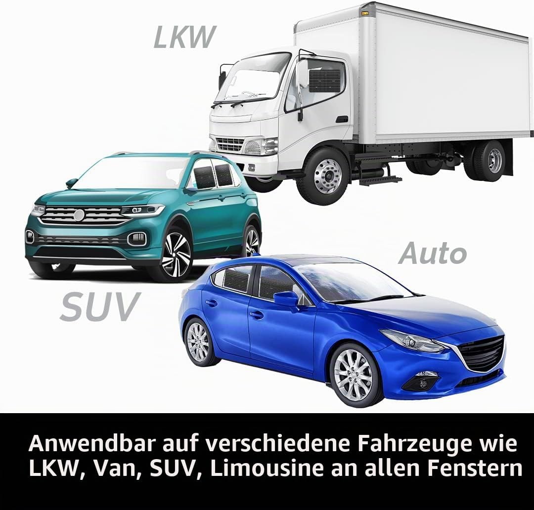 Sun Bat Statisch haftende Auto-Sonnenschutzfolie 6-er Packung Die einzige zertifizierte Autofenster-